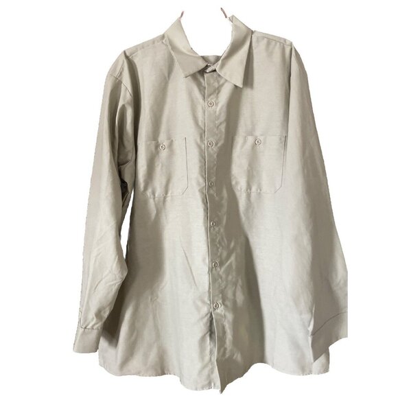Red Kap Other - Red Kap Men's Long Sleeve Industrial Work Shirt Tan 2xl